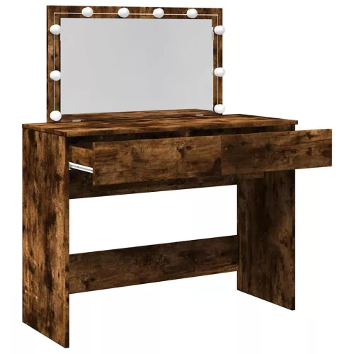 Füstös tölgy színű fésülködőasztal LED-del 100 x 40 x 120 cm