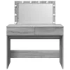 Szürke sonoma színű fésülködőasztal LED-del 100 x 40 x 120 cm