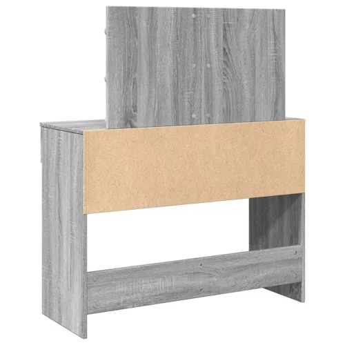 Szürke sonoma színű fésülködőasztal LED-del 100 x 40 x 120 cm
