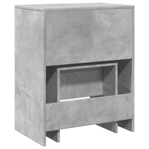 Betonszürke fésülködőasztal és ülőke 60 x 40 x 113,5 cm