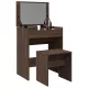 Barna tölgy színű fésülködőasztal és ülőke 60 x 40 x 113,5 cm