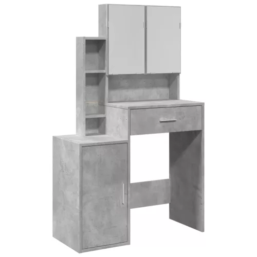Betonszürke fésülködőasztal szekrénnyel 80 x 35 x 132 cm
