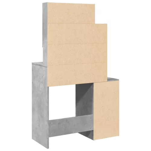 Betonszürke fésülködőasztal szekrénnyel 80 x 35 x 132 cm