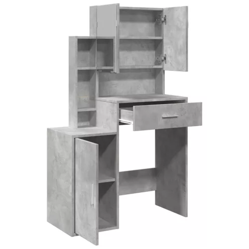 Betonszürke fésülködőasztal szekrénnyel 80 x 35 x 132 cm