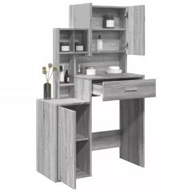   Szürke sonoma színű fésülködőasztal szekrénnyel 80 x 35 x 132cm