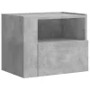 Betonszürke falra szerelhető éjjeliszekrény 45 x 30 x 35 cm