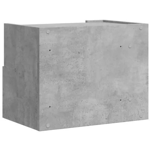 Betonszürke falra szerelhető éjjeliszekrény 45 x 30 x 35 cm