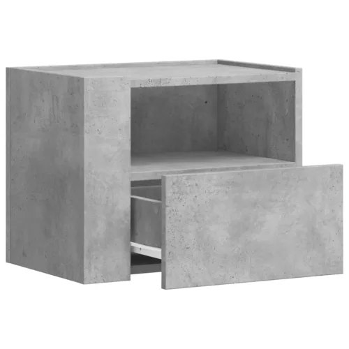 Betonszürke falra szerelhető éjjeliszekrény 45 x 30 x 35 cm