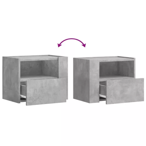2 db betonszürke falra szerelhető éjjeliszekrény 45x30x35 cm
