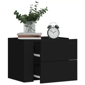 Fekete falra szerelhető éjjeliszekrény 45 x 30 x 35 cm