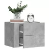 Betonszürke falra szerelhető éjjeliszekrény 45 x 30 x 35 cm