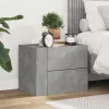 Betonszürke falra szerelhető éjjeliszekrény 45 x 30 x 35 cm