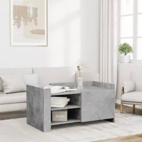 Betonszürke szerelt fa dohányzóasztal 100 x 50 x 50 cm