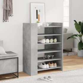 Betonszürke szerelt fa cipősszekrény 74,5 x 37,5 x 100 cm
