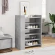 Betonszürke szerelt fa cipősszekrény 74,5 x 37,5 x 100 cm