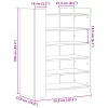Füstös tölgy színű szerelt fa cipőszekrény 74,5 x 37,5 x 100 cm