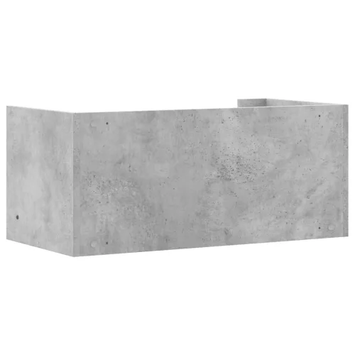 Betonszürke szerelt fa fali polc 70,5 x 35 x 30,5 cm