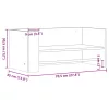 Betonszürke szerelt fa fali polc 70,5 x 35 x 30,5 cm