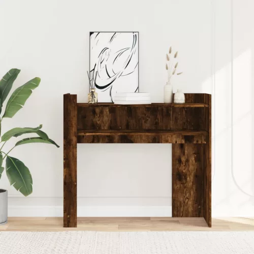 Füstös tölgy színű szerelt fa tálalóasztal 100x35x90 cm