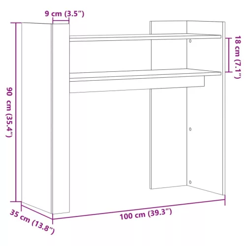 Füstös tölgy színű szerelt fa tálalóasztal 100x35x90 cm