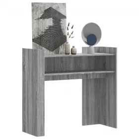  Szürke sonoma színű szerelt fa tálalóasztal 100x35x90 cm