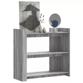   Szürke sonoma színű szerelt fa tálalóasztal 100x35x90 cm