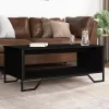 Fekete szerelt fa dohányzóasztal 100 x 51 x 40 cm