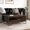 Barna tölgyszínű szerelt fa dohányzóasztal 100 x 51 x 40 cm