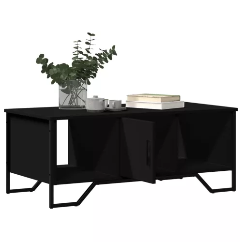 Fekete szerelt fa dohányzóasztal 100 x 51 x 40 cm