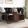 Barna tölgyszínű szerelt fa dohányzóasztal 100 x 51 x 40 cm