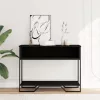 Fekete szerelt fa tálalóasztal 100 x 35 x 74,5 cm