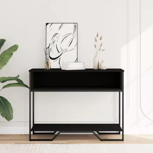 Fekete szerelt fa tálalóasztal 100 x 35 x 74,5 cm