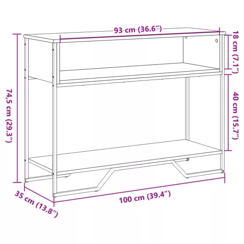 Fekete szerelt fa tálalóasztal 100 x 35 x 74,5 cm