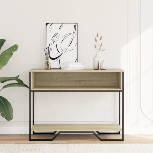 Sonoma tölgy színű szerelt fa dohányzóasztal 100x35x74,5 cm