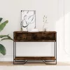 Füstös tölgy színű szerelt fa tálalóasztal 100x35x74,5 cm