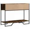 Füstös tölgy színű szerelt fa tálalóasztal 100x35x74,5 cm