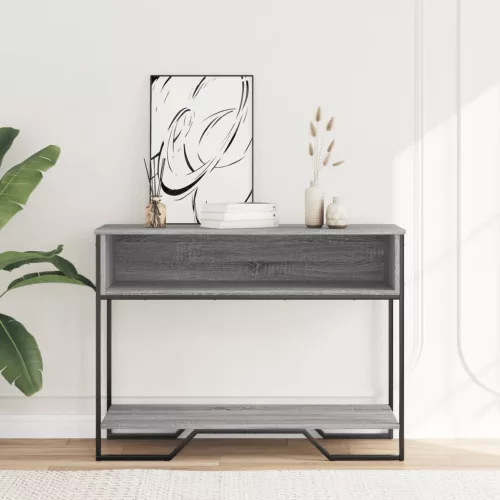 Szürke sonoma szerelt fa dohányzóasztal 100x35x74,5 cm