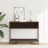 Barna tölgyszínű szerelt fa dohányzóasztal 100x35x74,5 cm