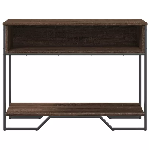 Barna tölgyszínű szerelt fa dohányzóasztal 100x35x74,5 cm