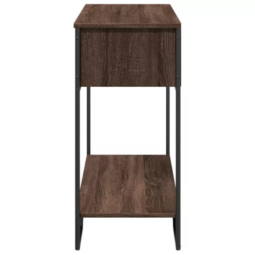 Barna tölgyszínű szerelt fa dohányzóasztal 100x35x74,5 cm