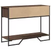 Barna tölgyszínű szerelt fa dohányzóasztal 100x35x74,5 cm