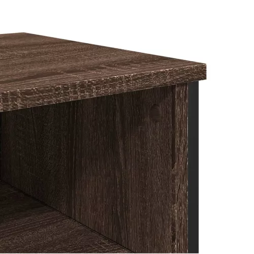 Barna tölgyszínű szerelt fa dohányzóasztal 100x35x74,5 cm