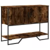 Füstös tölgy színű szerelt fa tálalóasztal 100x35x74,5 cm