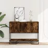 Füstös tölgy színű szerelt fa tálalóasztal 100x35x74,5 cm