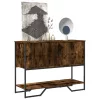 Füstös tölgy színű szerelt fa tálalóasztal 100x35x74,5 cm