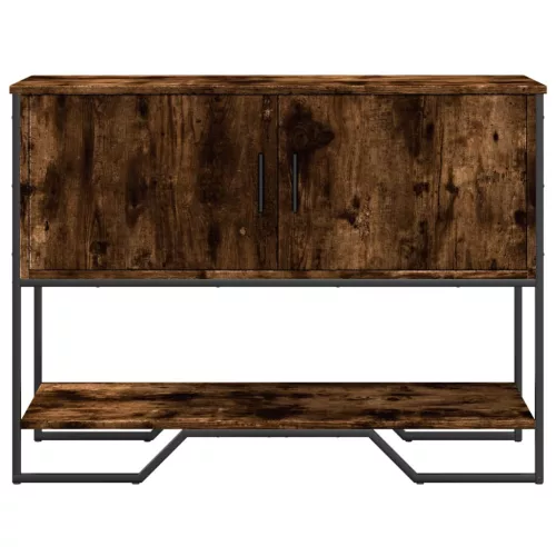 Füstös tölgy színű szerelt fa tálalóasztal 100x35x74,5 cm