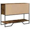 Füstös tölgy színű szerelt fa tálalóasztal 100x35x74,5 cm