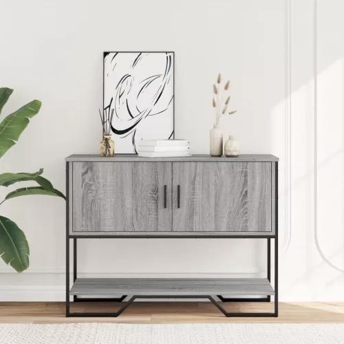 Szürke sonoma szerelt fa dohányzóasztal 100x35x74,5 cm