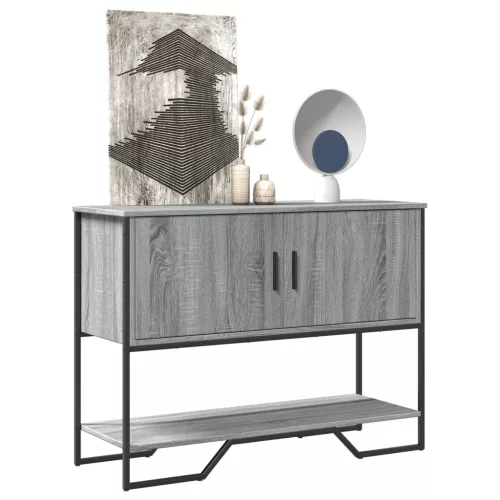 Szürke sonoma szerelt fa dohányzóasztal 100x35x74,5 cm