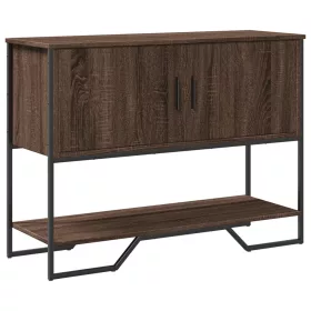   Barna tölgyszínű szerelt fa dohányzóasztal 100x35x74,5 cm
